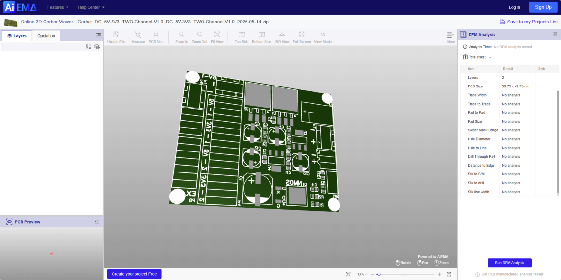 AIEMA 3D Gerber Viewer screenshot