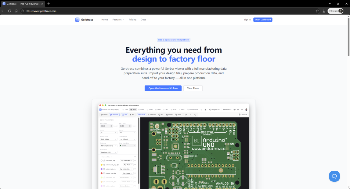 GerbTrace screenshot