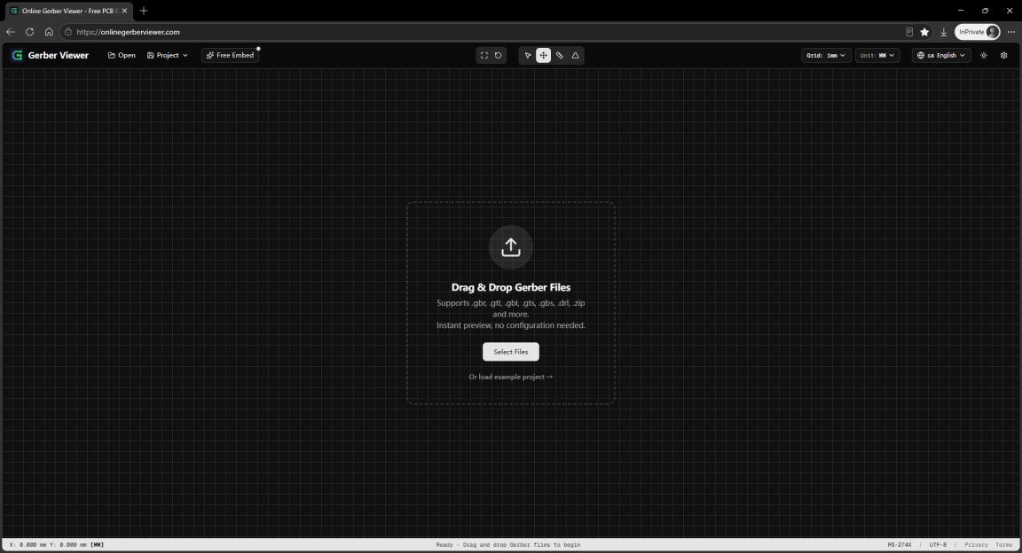 OnlineGerberViewer screenshot