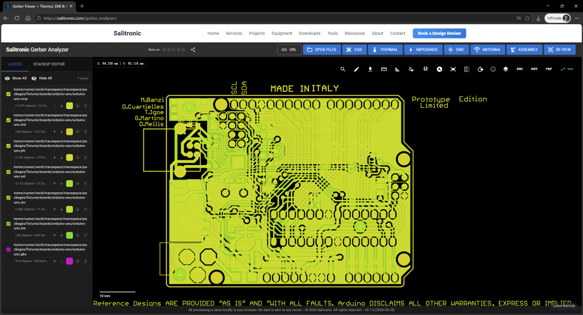 Salitronic Gerber Analyzer screenshot