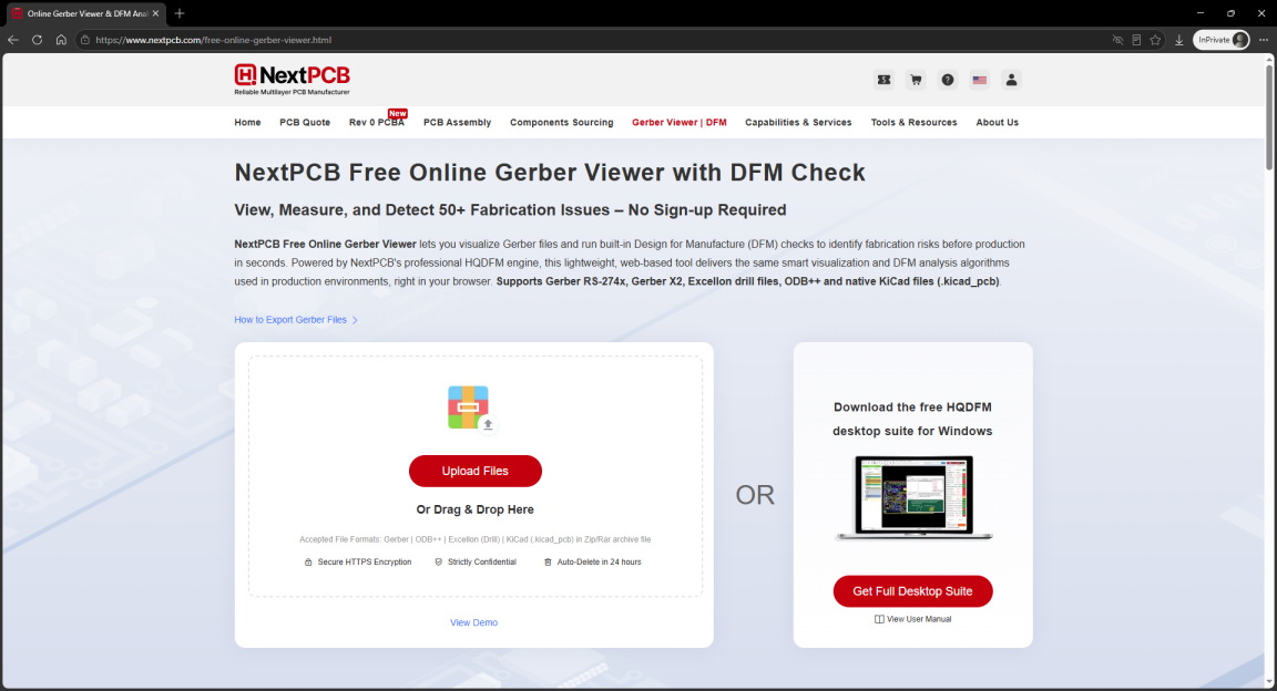 NextPCB Online Gerber Viewer screenshot