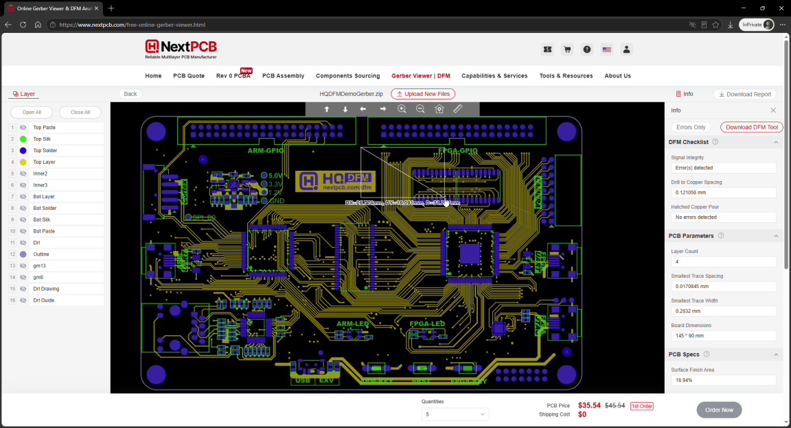 NextPCB Online Gerber Viewer screenshot